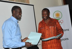 M.Diamil Faye organisateur de la CISA (à gauche) et M. Bayigamba Robert président du CNOSR (à droite)